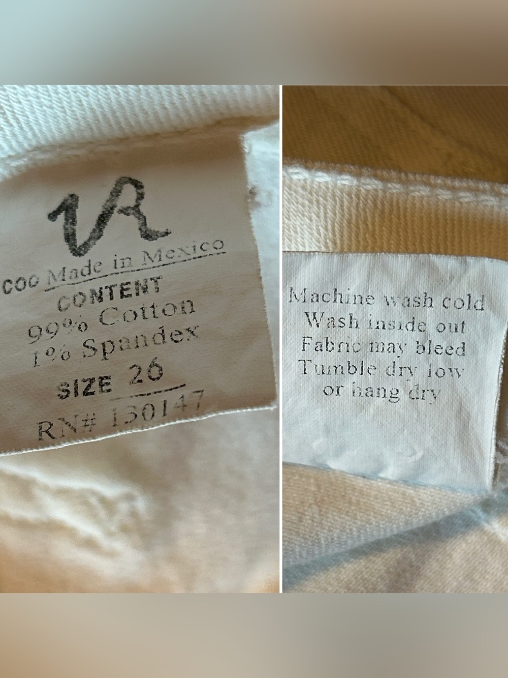 Y2K Vintage Revolution Sample Jeans Ropa Siete Leguas white hipster boot sz 26 - Picture 7 of 16